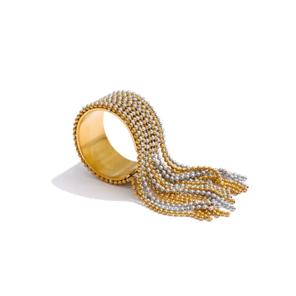 S0011cca6d14f42f7bafc342f1442be2ew.webp Aura Gold Tassel Ring – 18K PVD Plated Stainless Steel