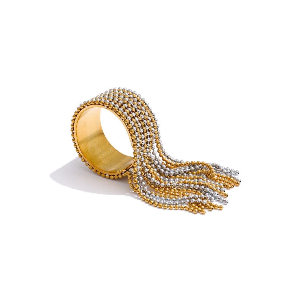 Aura Gold Tassel Ring – 18K PVD Plated Stainless Steel - Image 6