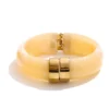 Yhpup Bold Acrylic Cuff Bracelet with Gold-Tone Finish