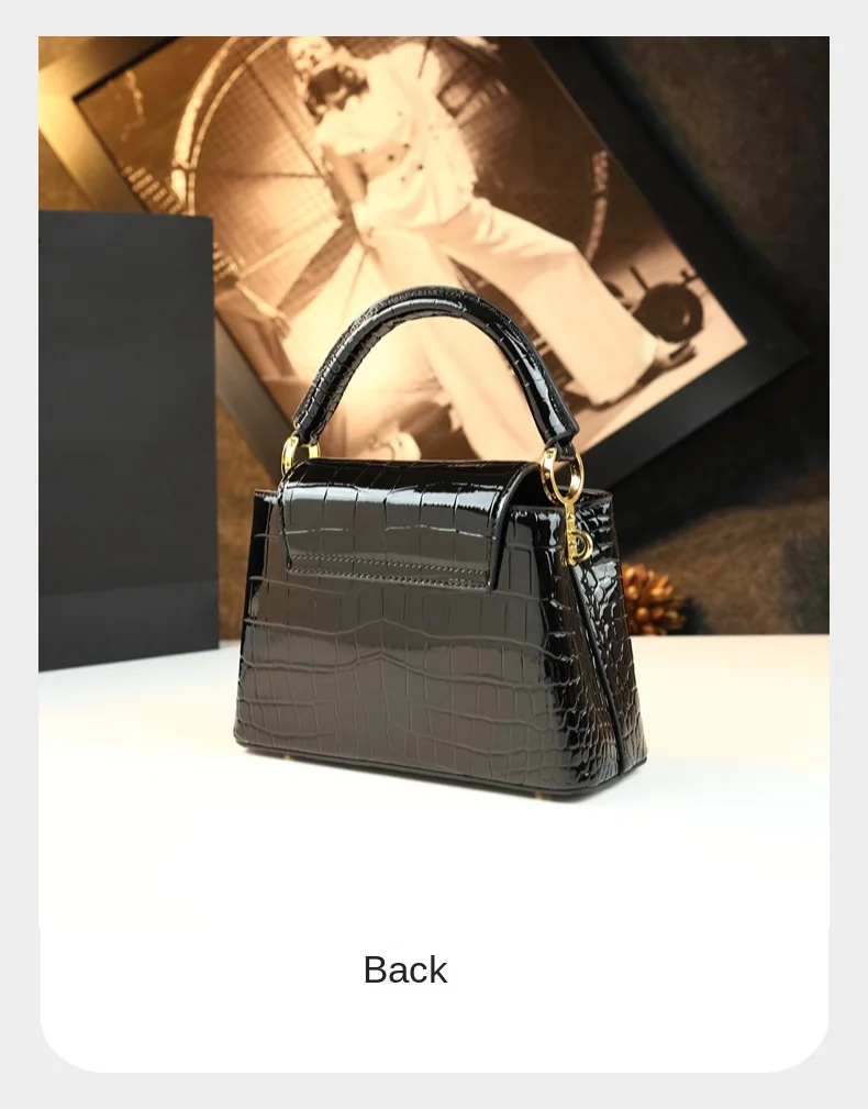 Modern Crocodile Pattern Luxe Shell Crossbody - Image 6