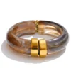 Yhpup Bold Acrylic Cuff Bracelet with Gold-Tone Finish
