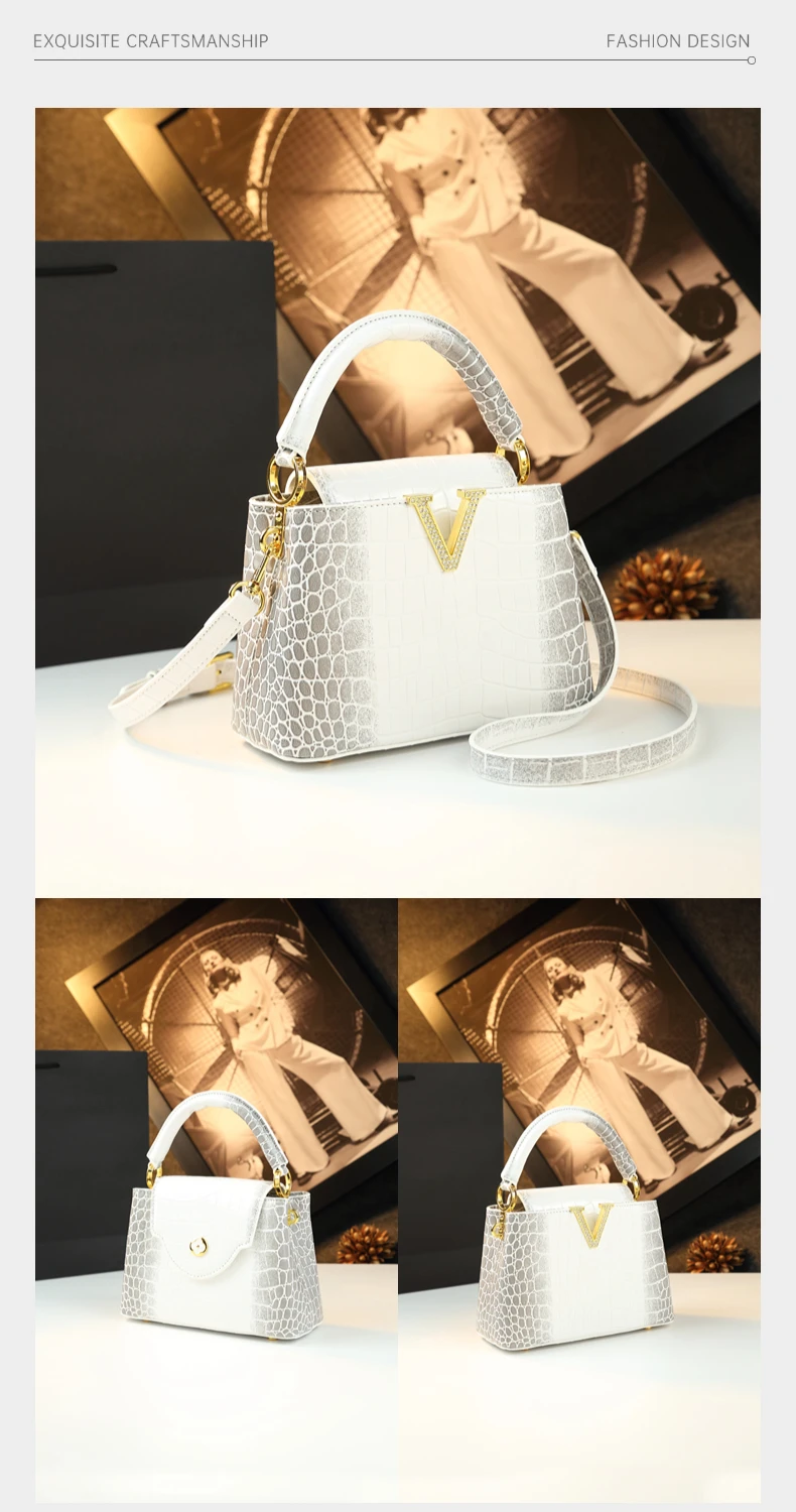 Modern Crocodile Pattern Luxe Shell Crossbody - Image 18