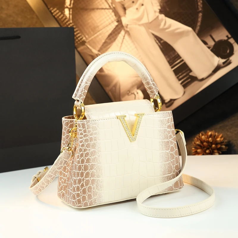 Modern Crocodile Pattern Luxe Shell Crossbody - Image 7