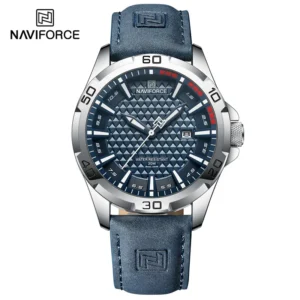 S1330e4c08db04058bde3e3f5813ecf7eT.webp ساعة نافي فورس كرونوغراف جلدية فاخرة