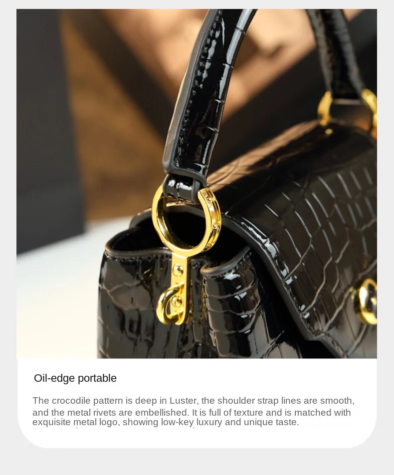 Modern Crocodile Pattern Luxe Shell Crossbody - Image 25