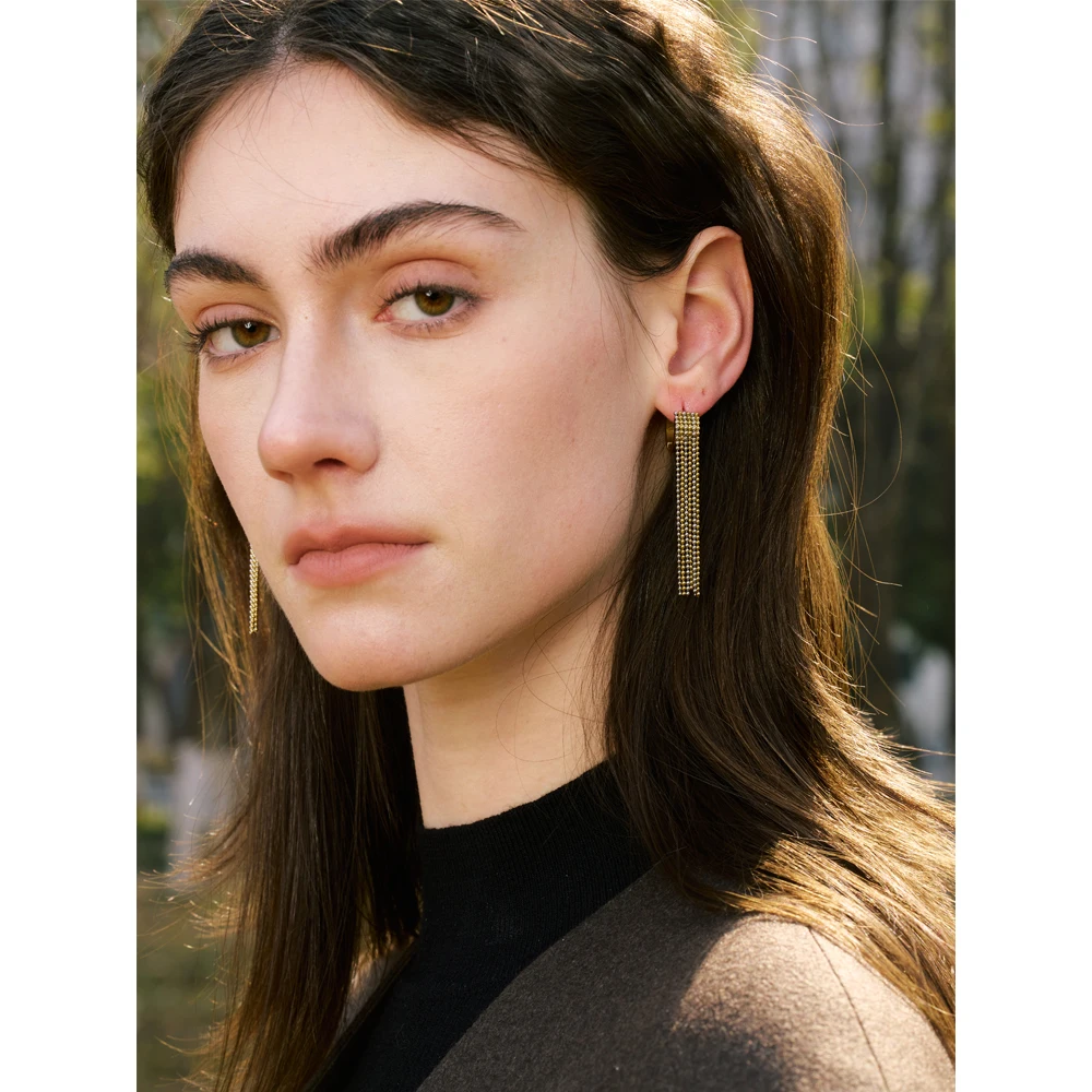 Elegant Yhpup Waterfall Tassel Dangle Earrings - Image 3