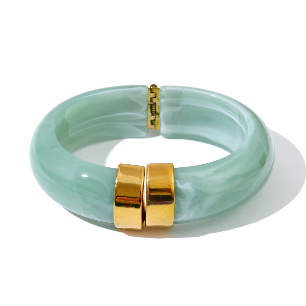 Yhpup Bold Acrylic Cuff Bracelet with Gold-Tone Finish - Image 23
