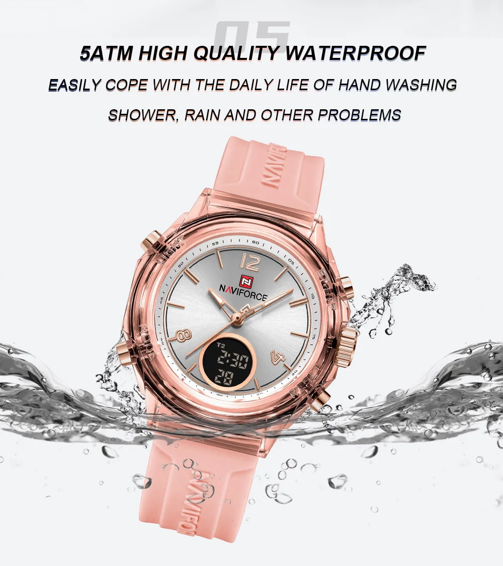 NAVIFORCE Elegant Dual-Display Ladies Sport Watch - Image 29