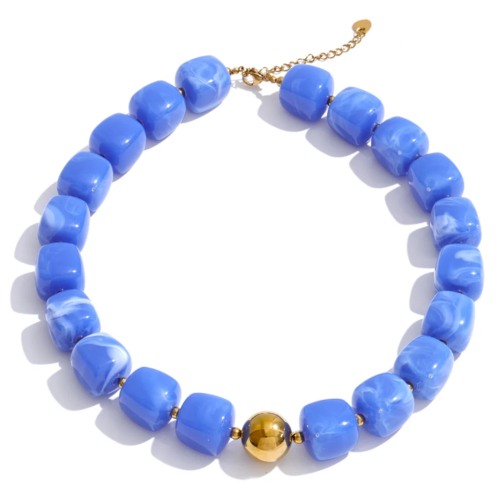 Yhpup Sculpted Amber: Waterproof Square-Bead Jewelry - Image 18