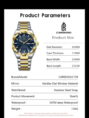CAREKISO Steel Luminous Men's Watch