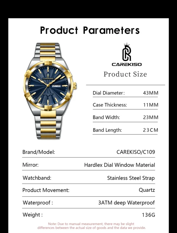 CAREKISO Steel Luminous Men's Watch