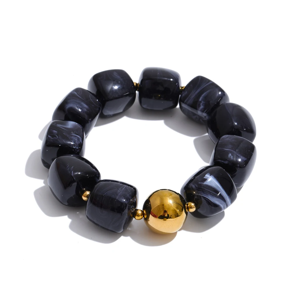 Yhpup Sculpted Amber: Waterproof Square-Bead Jewelry - Image 31