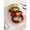 Yhpup Bold Acrylic Cuff Bracelet with Gold-Tone Finish