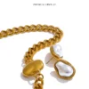 Yhpup Baroque Simulated Pearl Cuban Necklace and Earrings Set