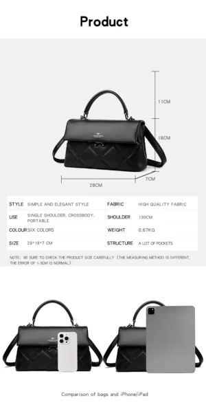 S45eef8950a6e4582a6021e04b9038b59G.webp Luxury Quilted Leather Top-Handle Bag