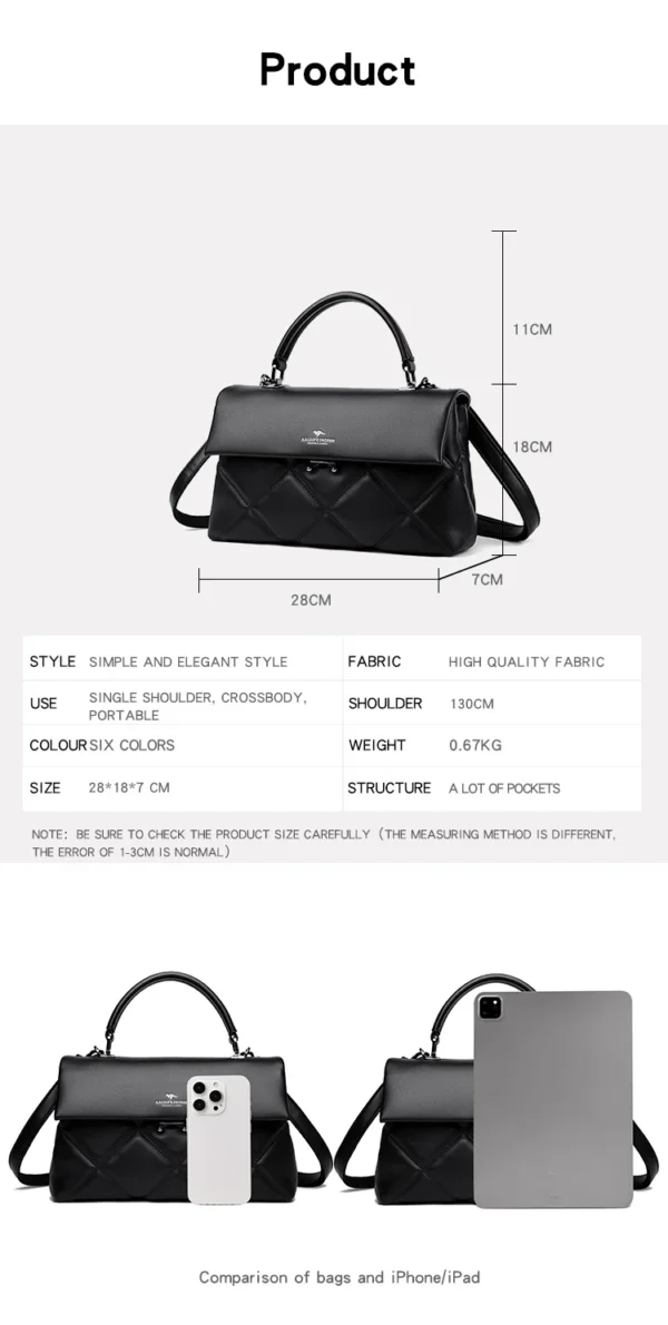 S45eef8950a6e4582a6021e04b9038b59G.webp Luxury Quilted Leather Top-Handle Bag