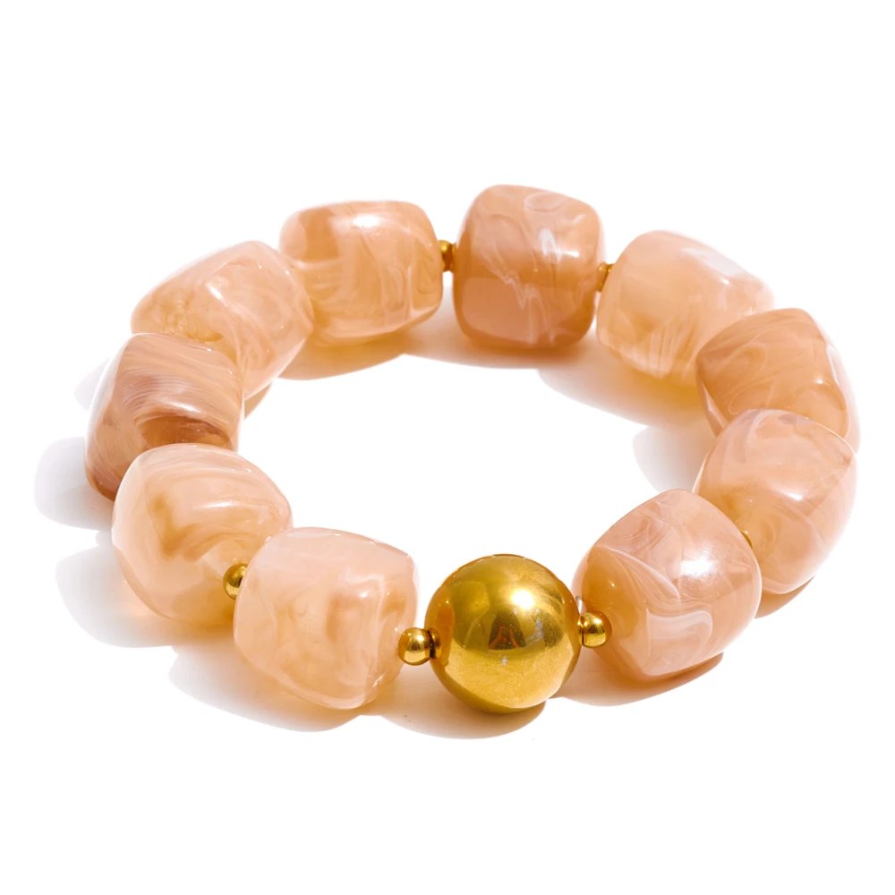 Yhpup Sculpted Amber: Waterproof Square-Bead Jewelry - Image 30