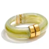 Yhpup Bold Acrylic Cuff Bracelet with Gold-Tone Finish