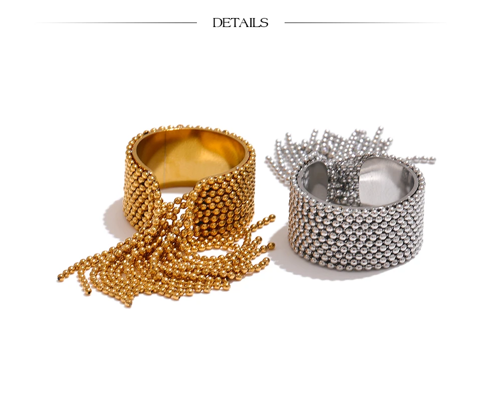 Aura Gold Tassel Ring – 18K PVD Plated Stainless Steel - Image 13