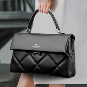 Luxury Quilted Leather Top-Handle Bag