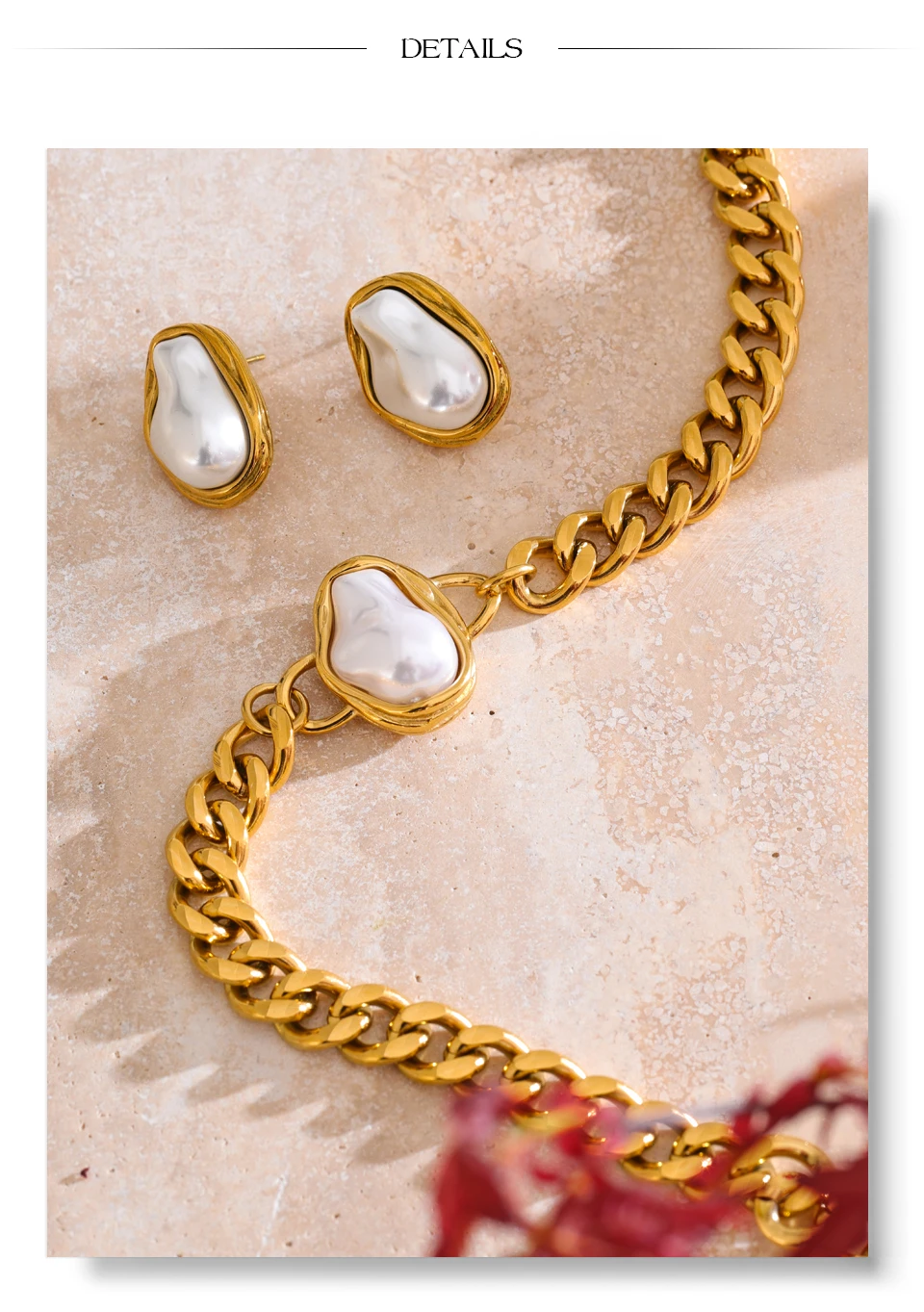 Yhpup Baroque Simulated Pearl Cuban Necklace and Earrings Set - Image 22