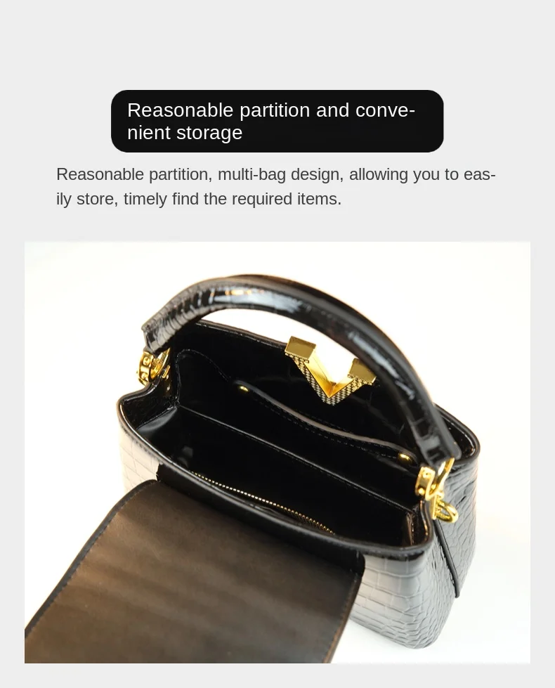 Modern Crocodile Pattern Luxe Shell Crossbody - Image 14