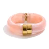 Yhpup Bold Acrylic Cuff Bracelet with Gold-Tone Finish