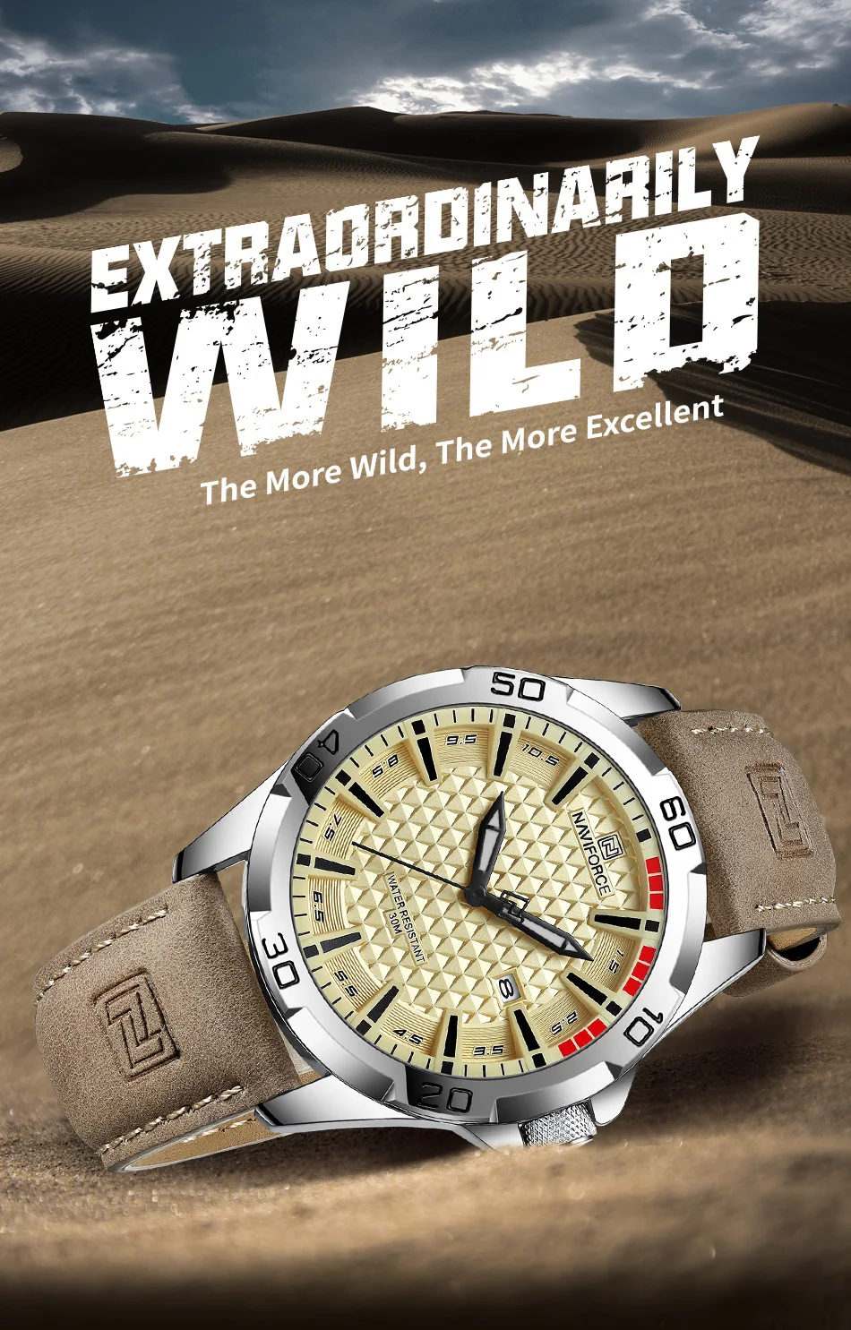 NAVIFORCE Premium Leather Chronograph Watch - Image 8