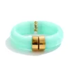 Yhpup Bold Acrylic Cuff Bracelet with Gold-Tone Finish