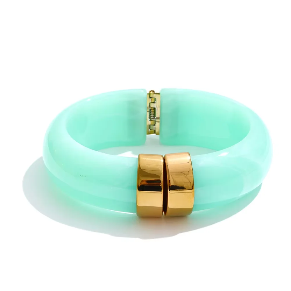 Yhpup Bold Acrylic Cuff Bracelet with Gold-Tone Finish - Image 19