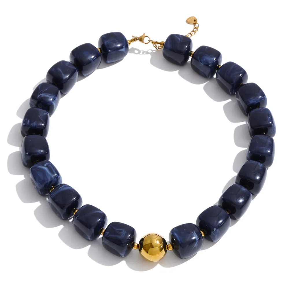 Yhpup Sculpted Amber: Waterproof Square-Bead Jewelry - Image 21
