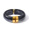 Yhpup Bold Acrylic Cuff Bracelet with Gold-Tone Finish