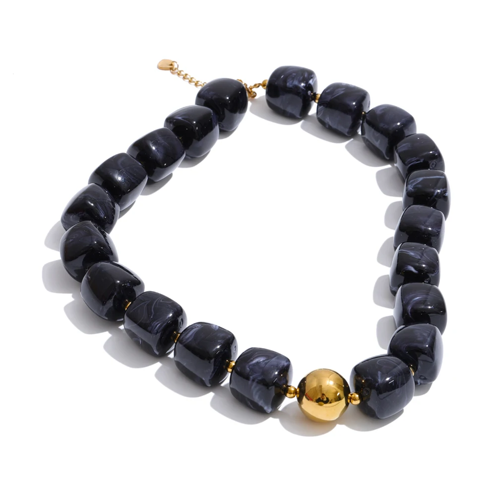 Yhpup Sculpted Amber: Waterproof Square-Bead Jewelry - Image 33