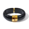 Yhpup Bold Acrylic Cuff Bracelet with Gold-Tone Finish