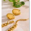 Yhpup Baroque Simulated Pearl Cuban Necklace and Earrings Set