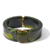 Yhpup Bold Acrylic Cuff Bracelet with Gold-Tone Finish