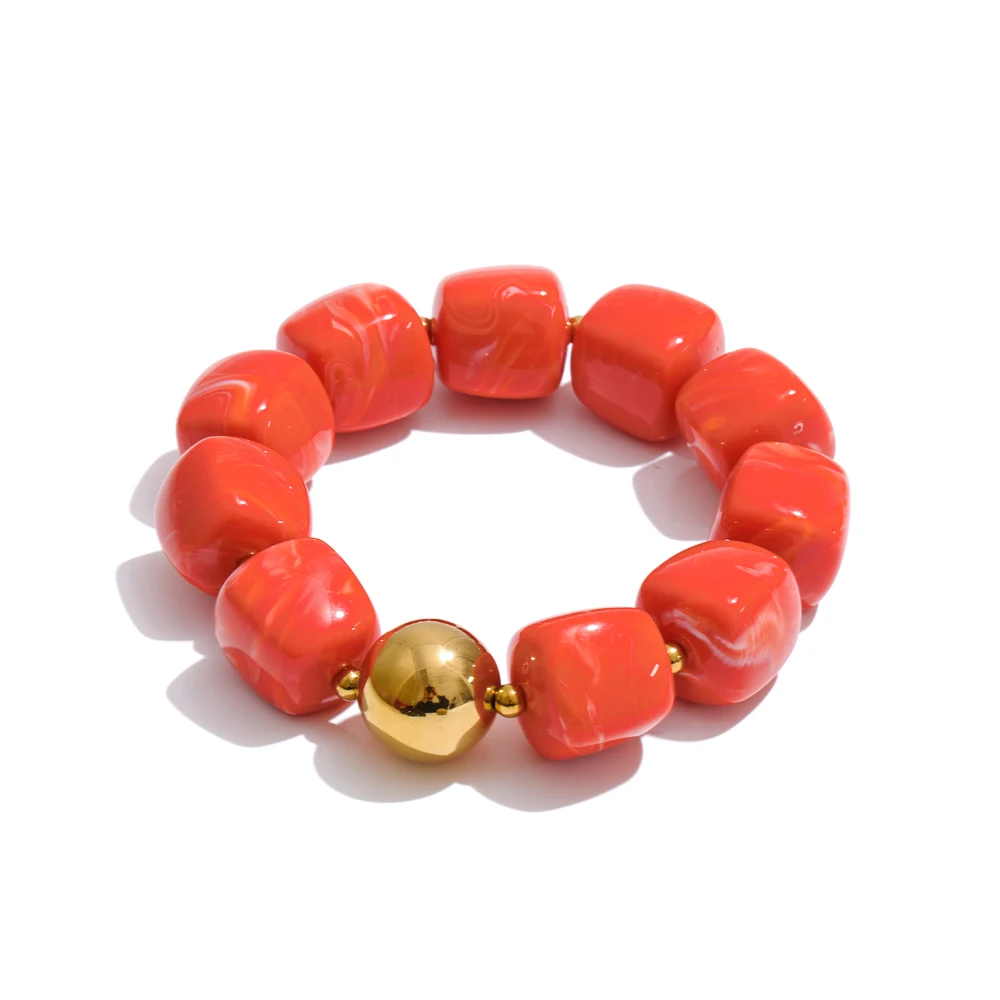 Yhpup Sculpted Amber: Waterproof Square-Bead Jewelry - Image 32