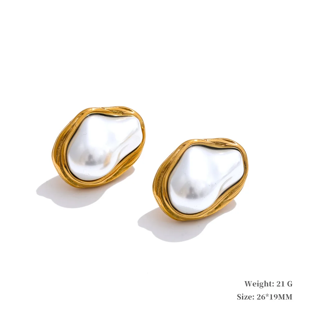 Yhpup Baroque Simulated Pearl Cuban Necklace and Earrings Set - Image 9