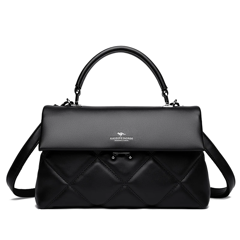 Luxury Quilted Leather Top-Handle Bag - Image 18