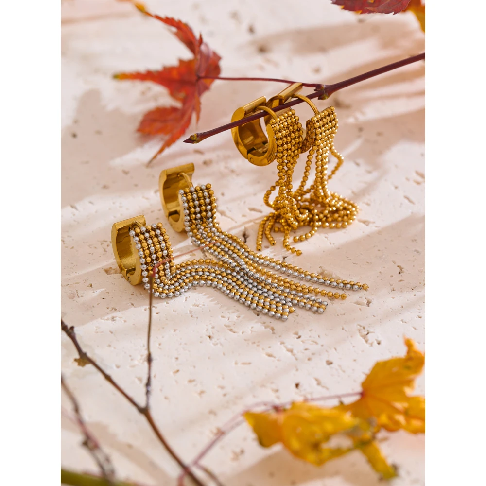 Elegant Yhpup Waterfall Tassel Dangle Earrings - Image 4