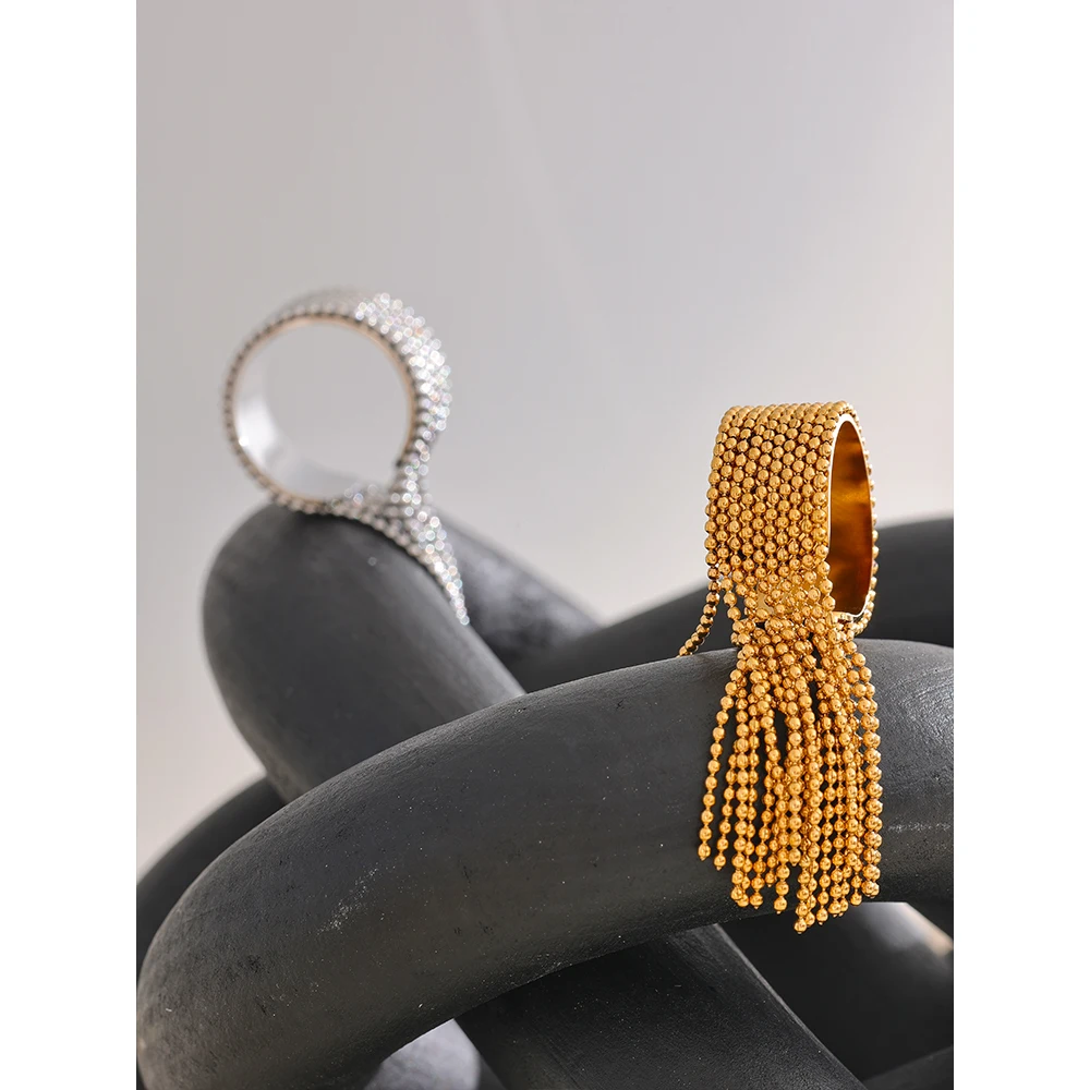 Aura Gold Tassel Ring – 18K PVD Plated Stainless Steel - Image 5