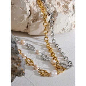 Sacefdc84d79e4a44a62cf549c3a8929fT.webp The Aura Pearl Toggle Necklace – 18K Gold PVD Plated