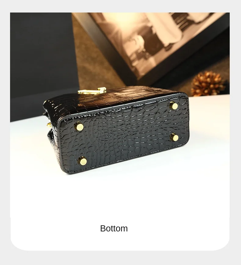 Modern Crocodile Pattern Luxe Shell Crossbody - Image 23