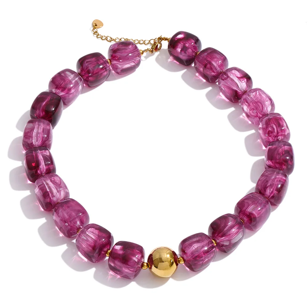 Yhpup Sculpted Amber: Waterproof Square-Bead Jewelry - Image 20