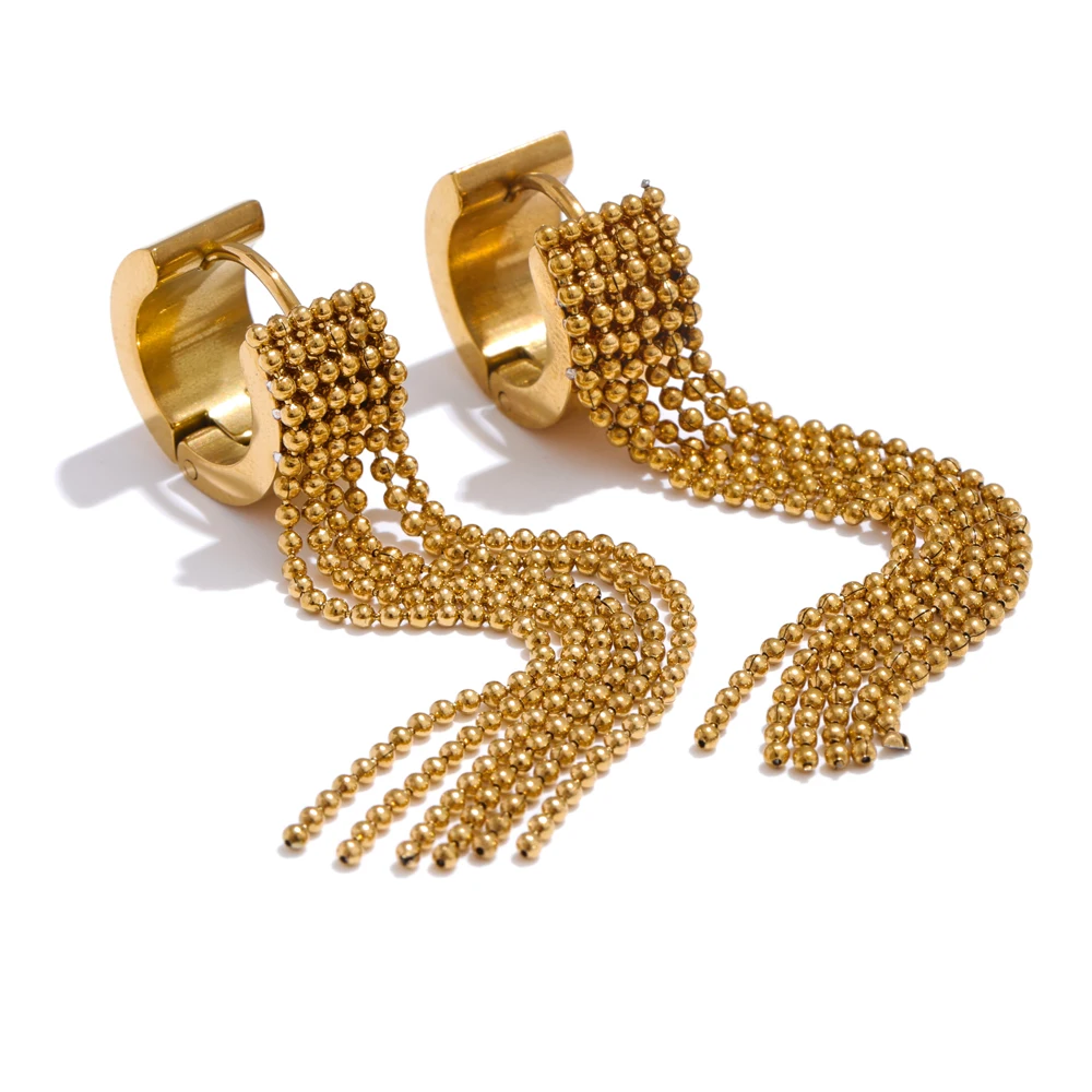 Elegant Yhpup Waterfall Tassel Dangle Earrings - Image 6