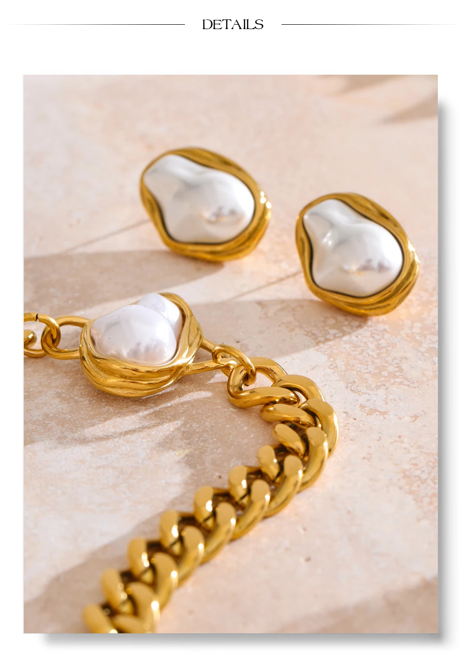 Yhpup Baroque Simulated Pearl Cuban Necklace and Earrings Set - Image 20