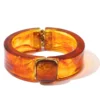 Yhpup Bold Acrylic Cuff Bracelet with Gold-Tone Finish