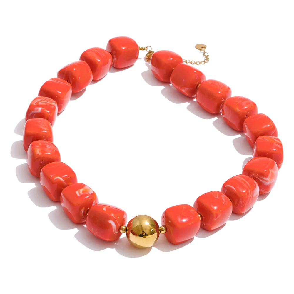 Yhpup Sculpted Amber: Waterproof Square-Bead Jewelry - Image 34