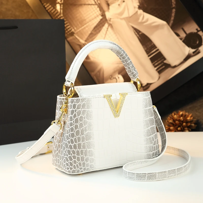 Modern Crocodile Pattern Luxe Shell Crossbody - Image 9