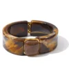 Yhpup Bold Acrylic Cuff Bracelet with Gold-Tone Finish
